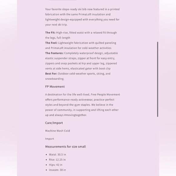 Free People All Prepped Printed Bib/size XS new - Picture 7 of 10